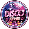 6 ASSIETTES RONDES CARTONS DISCO FEVER 23 CM  6 ASSIETTES RONDES CARTONS DISCO FEVER 23 CM