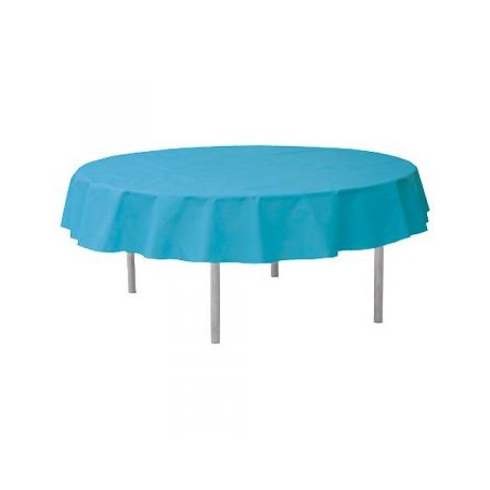 NAPPE RONDE UNIE BLEU TURQUOISE SPUNBOND DIAMETRE 2,40 M