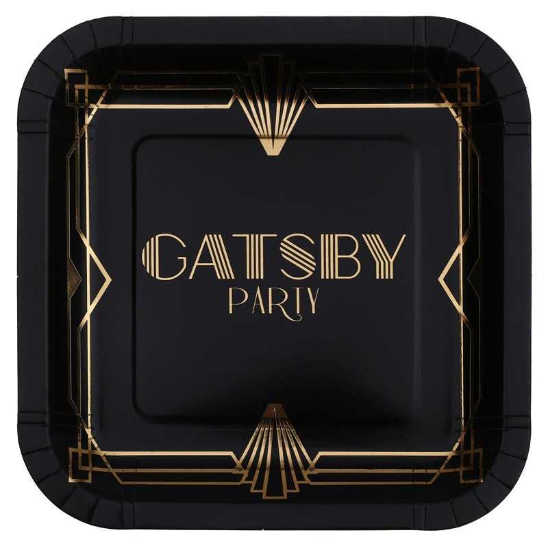 10 ASSIETTES CARREE GATSBY PARTY 