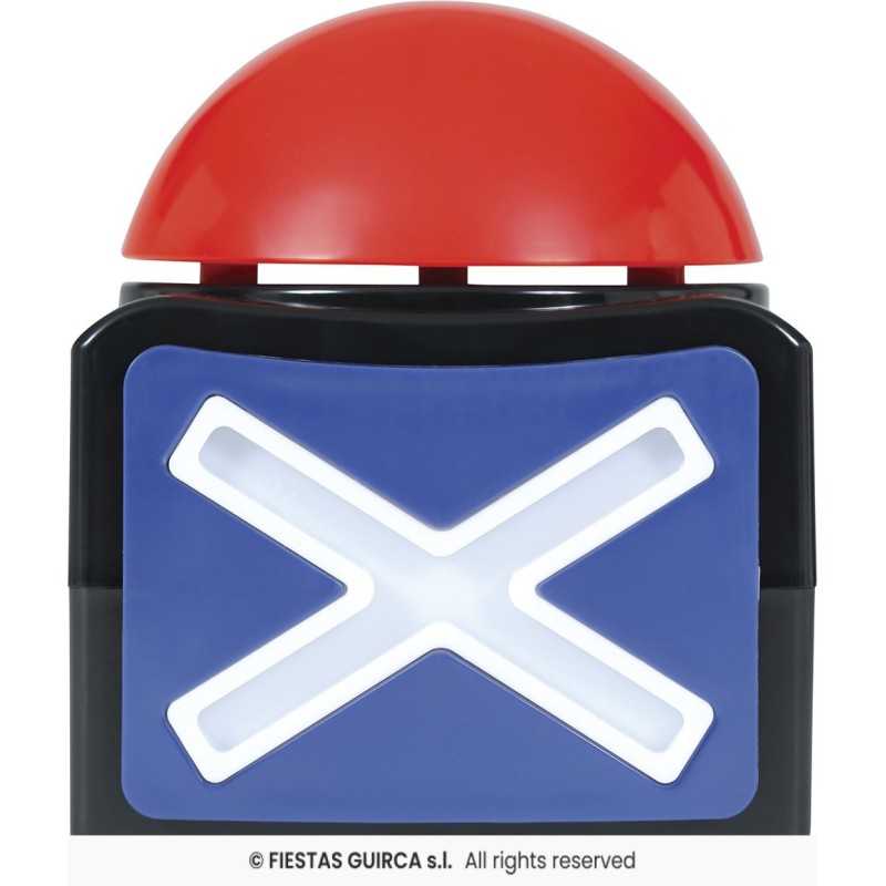 BOUTON X BUZZER SON ET LUMIERES 10 X 8 CM