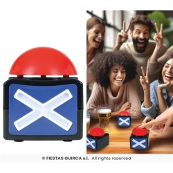 BOUTON X BUZZER SON ET LUMIERES 10 X 8 CM