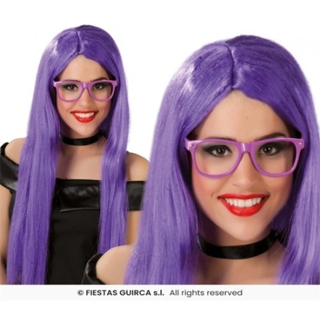 PERRUQUE LONG CHEVEUX LILAS 