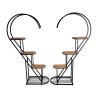 MEUBLE PRESENTATION COEUR 2 ELEMENTS VINTAGE BOIS ET METAL NOIR