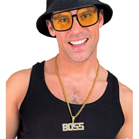 COLLIER OR BOSS STRASS 65 CM 