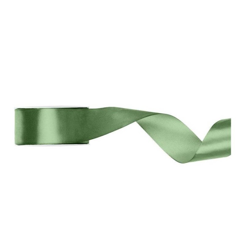 RUBAN SATIN  VERT SAUGE 25 MM X 25 M RUBAN SATIN  VERT SAUGE 25 MM X 25 M