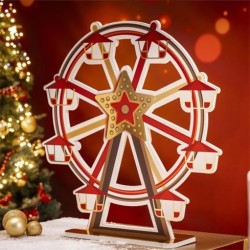 DECORATION GRANDE ROUE ROUGE ET BLANC FETE FORRAINE 50 X 52 CM 