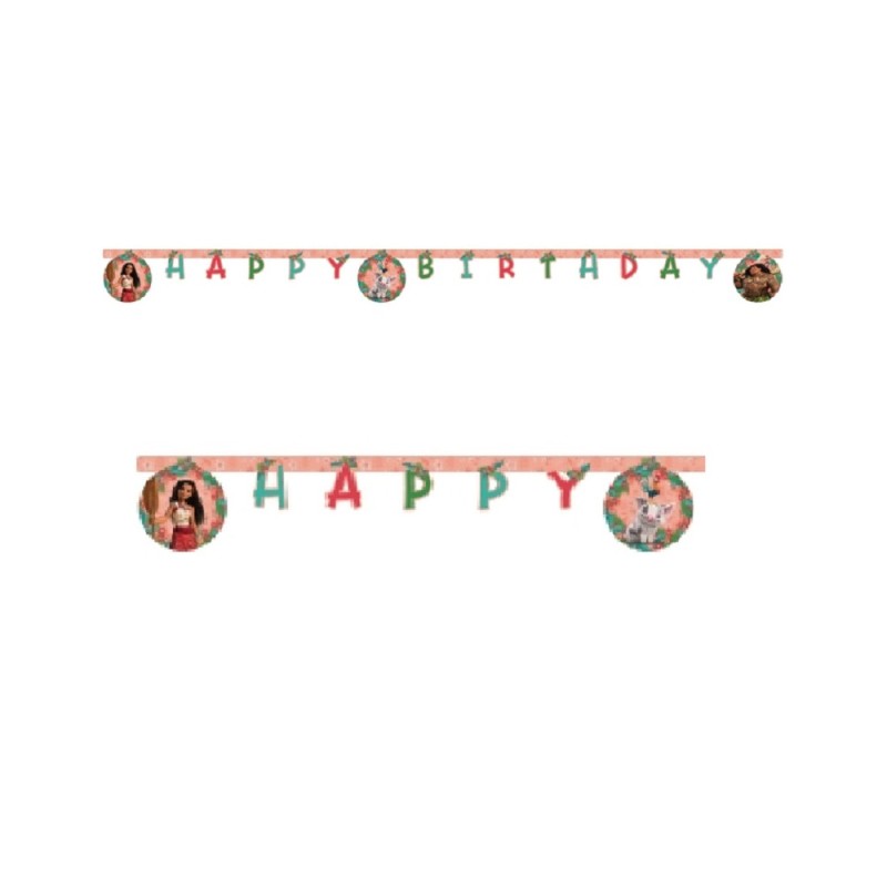 GUIRLANDE LETTRES HAPPY BIRTHDAY VAIANA 2  200 CM  