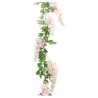 GUIRLANDE VEGETALE FLEUR GLYCINE ROSE 180CM X 28CM X 9CM
