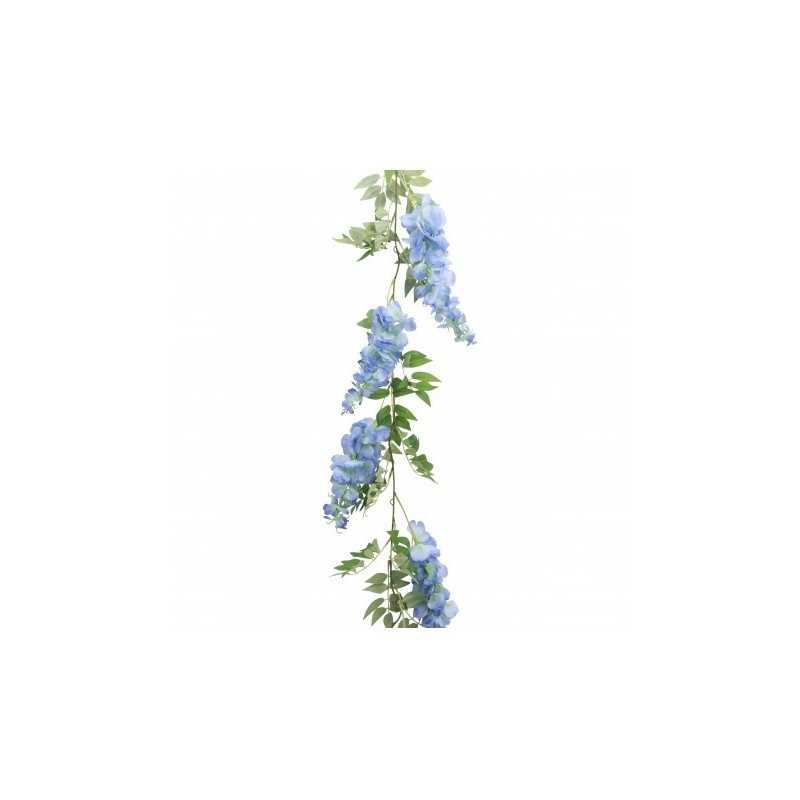 GUIRLANDE VEGETALE FLEUR GLYCINE BLEUE 180CM X 28CM X 9CM