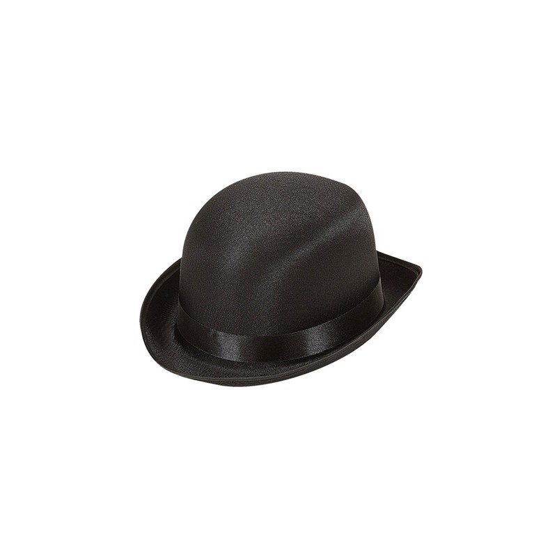 CHAPEAU MELON NOIR SATIN