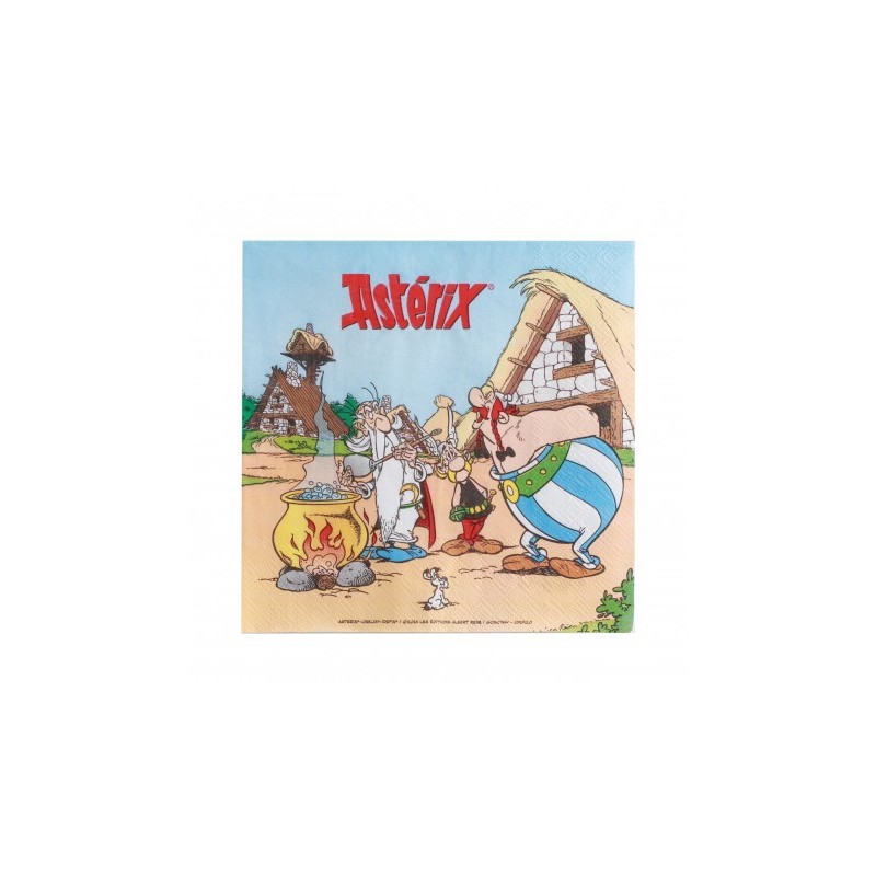 20 SERVIETTES PAPIER 3 PLIS ASTERIX® 33CM X 33CM