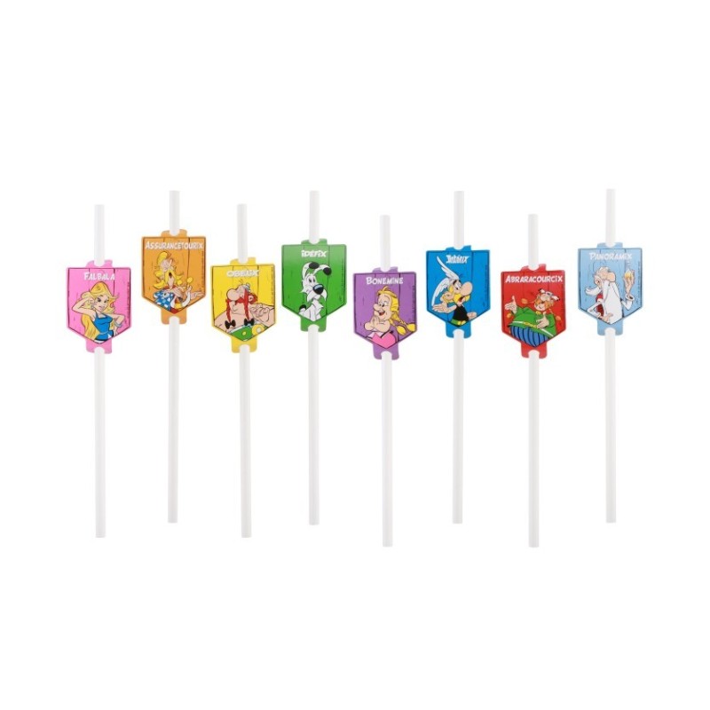 8 PAILLES PAPIER + MEDAILLONS ASTERIX® 19.6CM / 4CM X 6.3CM 8 PAILLES PAPIER + MEDAILLONS ASTERIX® 19.6CM / 4CM X 6.3CM