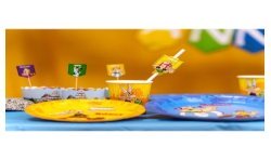 8 PAILLES PAPIER + MEDAILLONS ASTERIX® 19.6CM / 4CM X 6.3CM