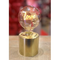 LAMPE PIED CUIVRE GLOBE LOVE