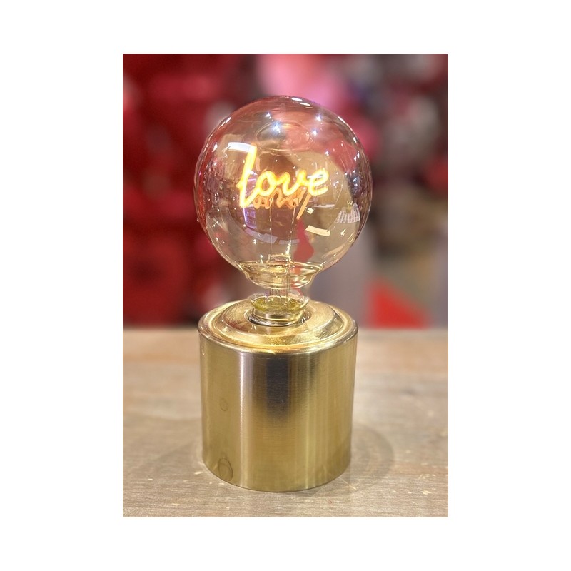 LAMPE PIED CUIVRE GLOBE LOVE