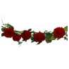 CENTRE DE TABLE OU GUIRLANDE DE FLEURS ROSES LUXE VELOURS ROUGE DIA 20 CM X 2 M