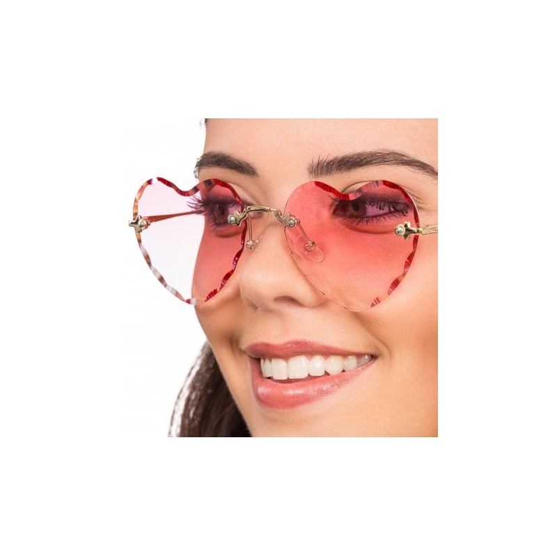 LUNETTES BRANCHES METAL FORME COEUR ROSES 14CM X 14CM X 5.5CM LUNETTES BRANCHES METAL FORME COEUR ROSES 14CM X 14CM X 5.5CM