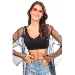 LUNETTES PLASTIQUE FORME COEUR VERRES FUMES ROSES 14CM X 14CM X 5.5CM