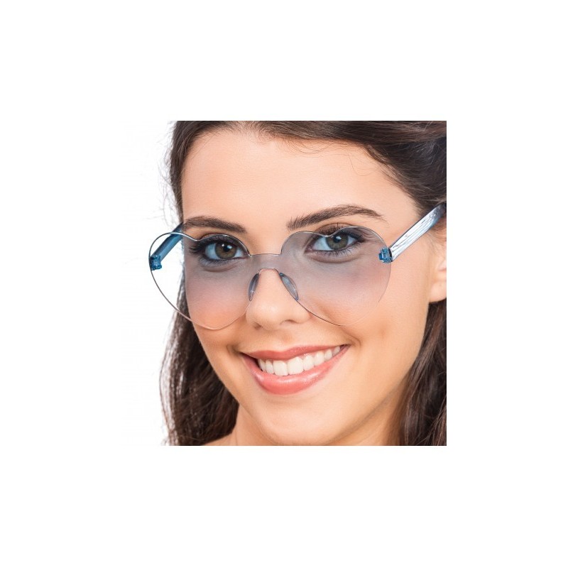 LUNETTES PLASTIQUE FORME COEUR VERRES FUMES BLEUS 14CM X 14CM X 5.5CM LUNETTES PLASTIQUE FORME COEUR VERRES FUMES BLEUS 14CM X 14CM X 5.5CM