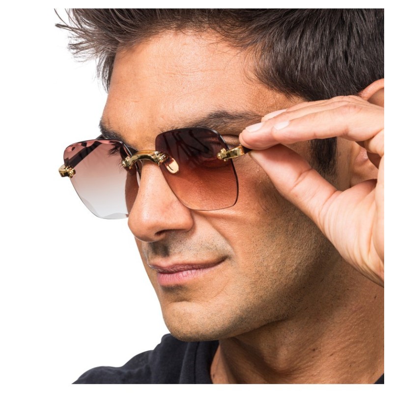 LUNETTES SANS MONTURE VERRES FUMES MARRONS 15CM X 14CM X 5.3CM