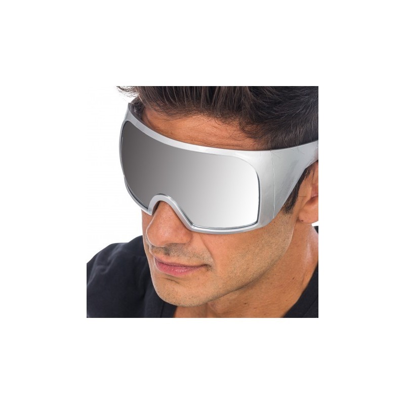 LUNETTES MASQUE EFFET MIRROIR AVEC MONTURE ARGENTEE 15CM X 16CM X 8.2CM LUNETTES MASQUE EFFET MIRROIR AVEC MONTURE ARGENTEE 15CM X 16CM X 8.2CM