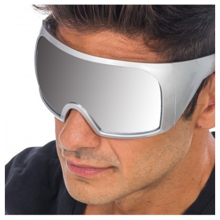 LUNETTES MASQUE EFFET MIRROIR AVEC MONTURE ARGENTEE 15CM X 16CM X 8.2CM