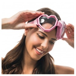 LUNETTES MASQUE MONTURE ROSE FORME COEUR 20CM X 7.5CM