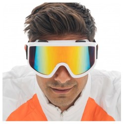 LUNETTES MASQUE DE SKI BLANC VERRES IRISES TU - AJUSTABLE