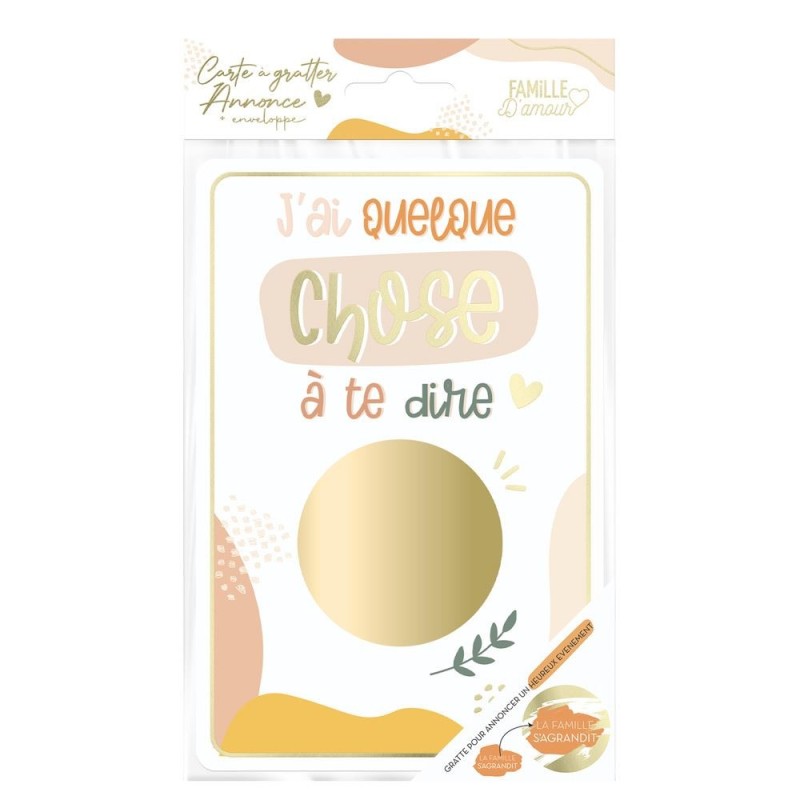 CARTE A GRATTER ANNONCE "LA FAMILLE S'AGRANDIE" POUR LES BABY SHOWER CARTE A GRATTER ANNONCE "LA FAMILLE S'AGRANDIE" POUR LES BABY SHOWER