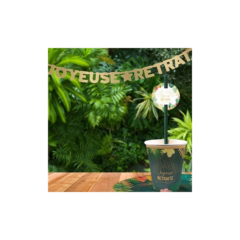 GUIRLANDE LETTRES JOYEUSE RETRAITE EN OR 300 CM  GUIRLANDE LETTRES JOYEUSE RETRAITE EN OR 300 CM