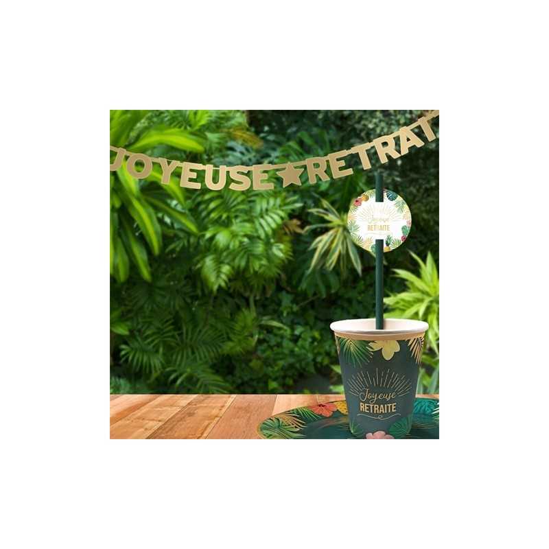 GUIRLANDE LETTRES JOYEUSE RETRAITE EN OR 300 CM 