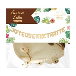 GUIRLANDE LETTRES JOYEUSE RETRAITE EN OR 300 CM 