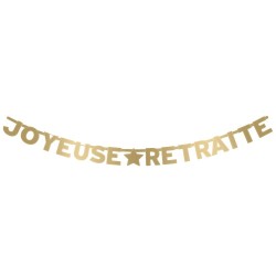 GUIRLANDE LETTRES JOYEUSE RETRAITE EN OR 300 CM 