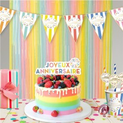 GUIRLANDE FANIONS JOYEUX ANNIVERSAIRE MULTICOLORE FESTI PARTY