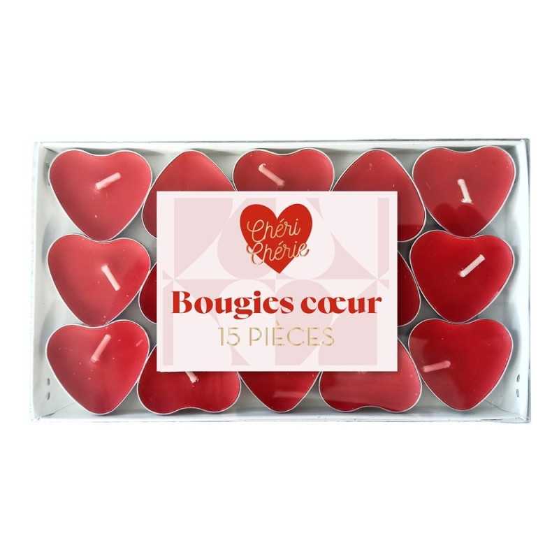 PACK 15 BOUGIES CŒUR SAINT VALENTIN