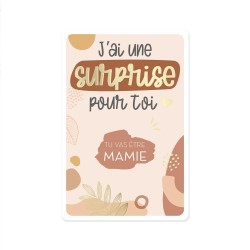CARTE A GRATTER ANNONCE "MAMIE" POUR LES BABY SHOWER