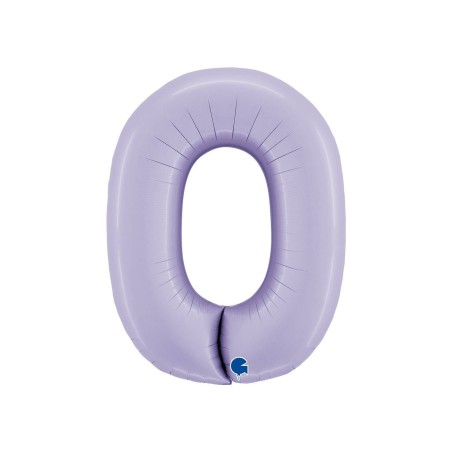 BALLON METALLIQUE CHIFFRE 0 102CM LILAS