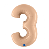 BALLON METALLIQUE CHIFFRE 3 BLUSH SATIN 102 CM  BALLON METALLIQUE CHIFFRE 3 BLUSH SATIN 102 CM