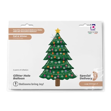 BALLON METALLIQUE SAPIN DE NOEL 160 CM