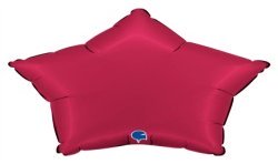 BALLON METALLIQUE ETOILE 46 CM SATIN CHERRY OU CERISE