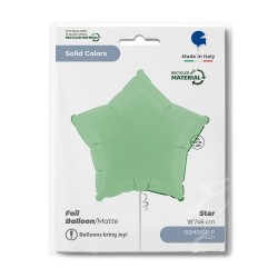 BALLON METALLIQUE ETOILE 46 CM MATTE GREEN OU VERT SATIN