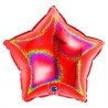 BALLON METALLIQUE ETOILE 46 CM HOLOGRAPHIC GLITTER RED OU ROUGE