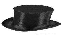 CHAPEAU HAUT DE FORME SATIN NOIR