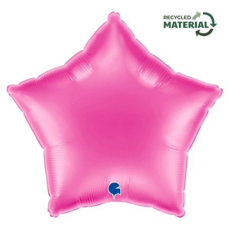 BALLON METALLIQUE ETOILE 46 CM FUXIA OU ROSE FUCHSIA