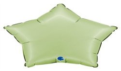 BALLON METALLIQUE ETOILE 46 CM SATIN PASTEL GREEN OLIVE OU VERT SAUGE