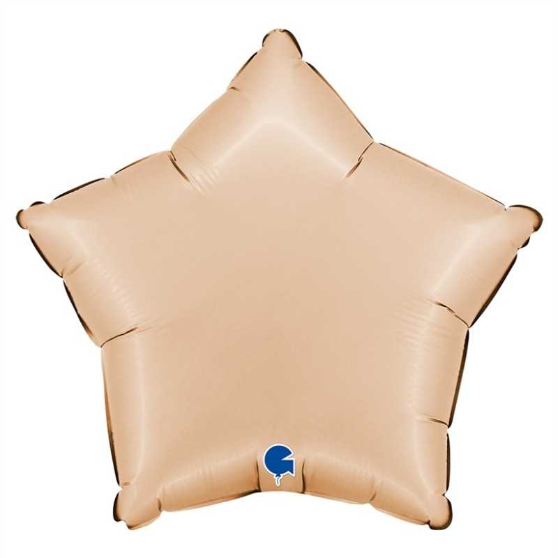 BALLON METALLIQUE ETOILE 46 CM SATIN NUDE