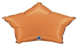 BALLON METALLIQUE ETOILE 46 CM SATIN CARAMEL