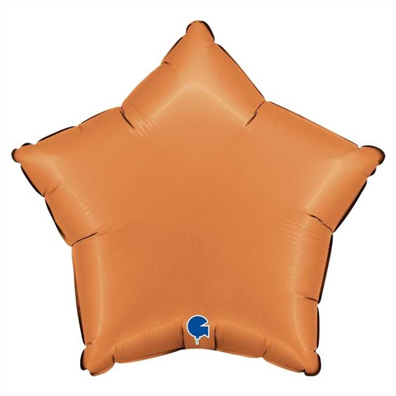 BALLON METALLIQUE ETOILE 46 CM SATIN CARAMEL