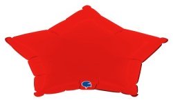 BALLON METALLIQUE ETOILE 46 CM MATTE RED OU ROUGE