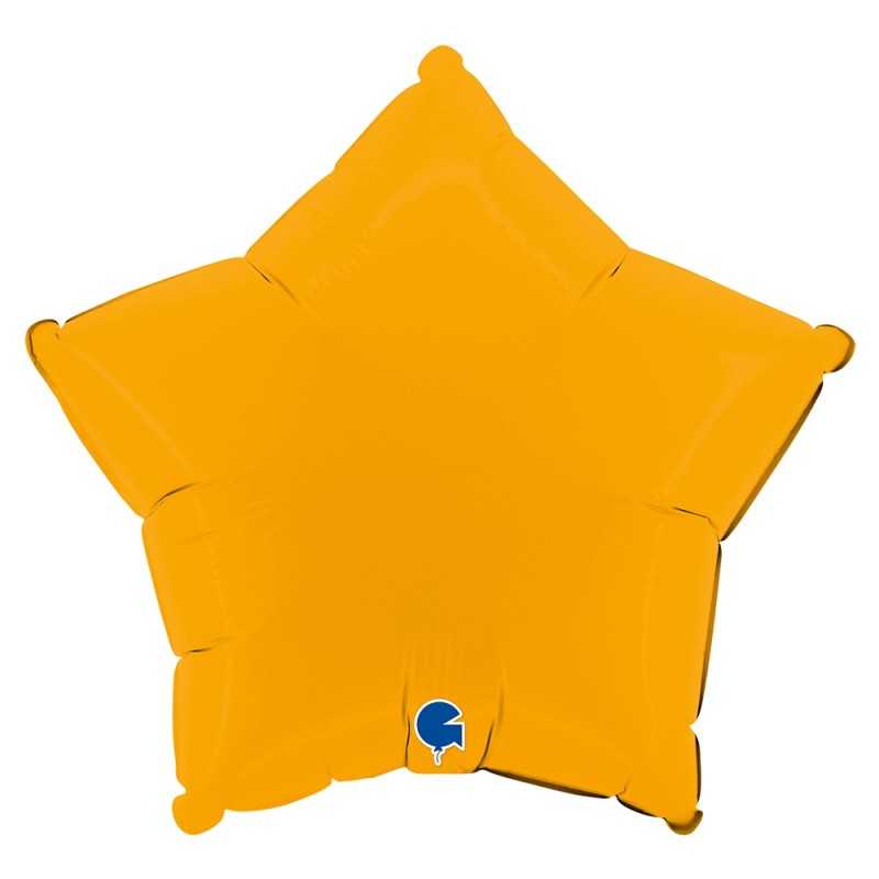 BALLON METALLIQUE ETOILE 46 CM MATTE MUSTARD OU MOUTARDE